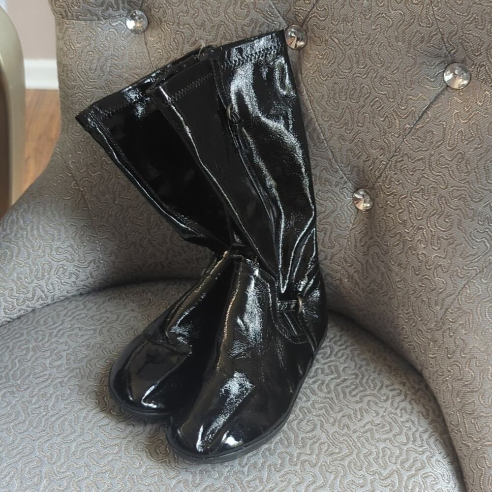 Nordstrom Black Shiny Boots, Size 1